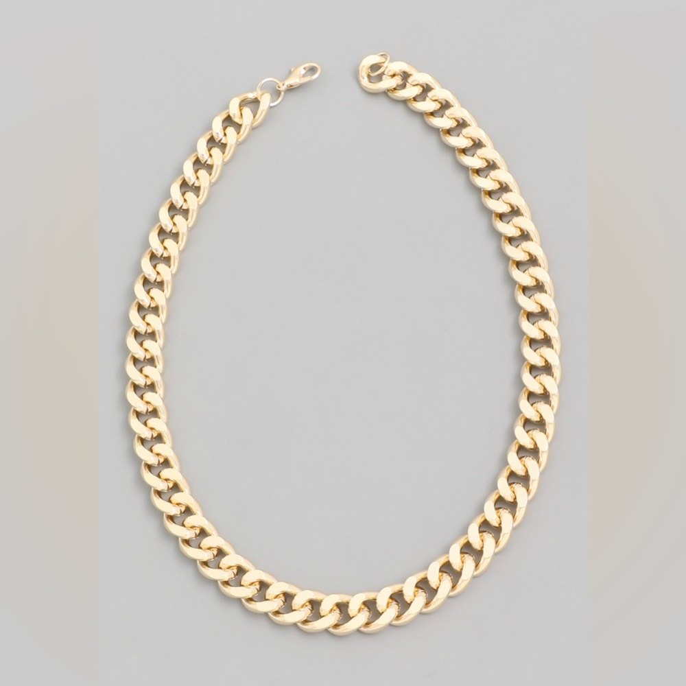 Custome Jewelry Thick Curb Chain Choker Necklace 25"